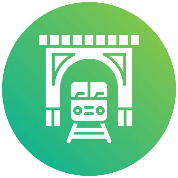 Tren Tüneli Vektör Simgesi Tasarım İllüstrasyonu