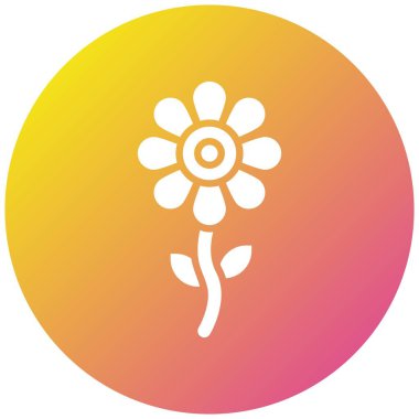Çiçek Vektörü Simgesi Tasarım Çizimi