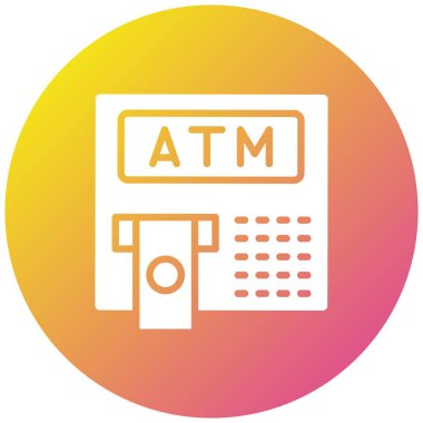 Atm Vektör Simgesi Tasarım İllüstrasyonu