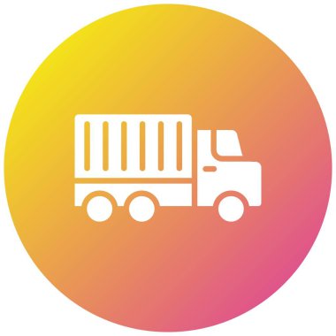 Teslimat Kamyonu Vektör Simgesi Tasarımı İllüstrasyonu