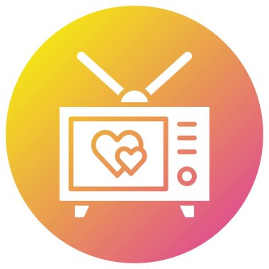 Romantik Film Vektörü Simge Tasarımı İllüstrasyonu