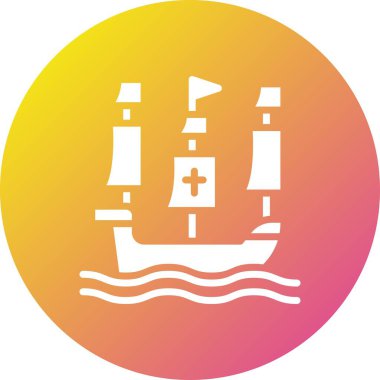 Gemi Vektörü Simgesi Tasarım İllüstrasyonu