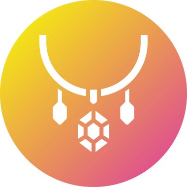 Kolye Vektör Simgesi Tasarım İllüstrasyonu