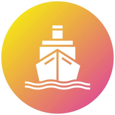 Gemi Vektörü Simgesi Tasarım İllüstrasyonu