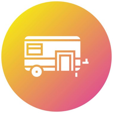 Seyahat karavanı Vektör Simgesi Tasarım İllüstrasyonu