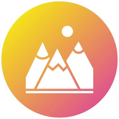 Dağ Vektörü Simgesi Tasarım Çizimi