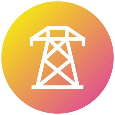 Elektrik Kulesi Vektör Simgesi Tasarım Çizimi