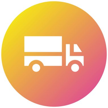 Teslimat Kamyonu Vektör Simgesi Tasarımı İllüstrasyonu