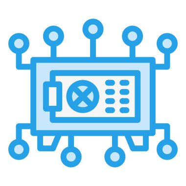 Güvenli Vektör Simgesi Tasarım Çizimi