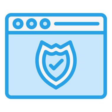 Web Koruma Vektörü Simgesi Tasarım İllüstrasyonu