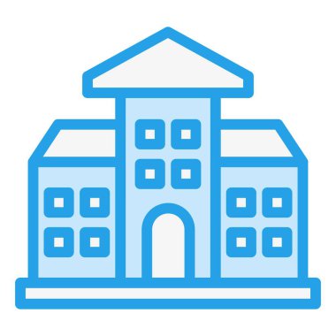 Okul Vektörü Simgesi Tasarım İllüstrasyonu