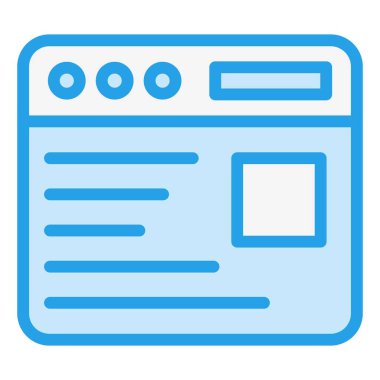 Web Sitesi İçerik Vektörü Simgesi Tasarım İllüstrasyonu