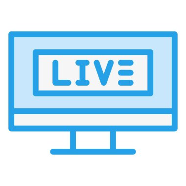 Canlı Yayın Vektörü Simgesi Tasarım İllüstrasyonu