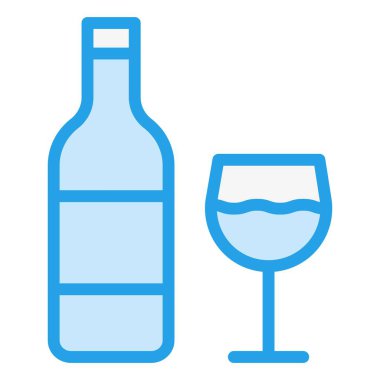 Şarap Vektörü Simgesi Tasarım Çizimi