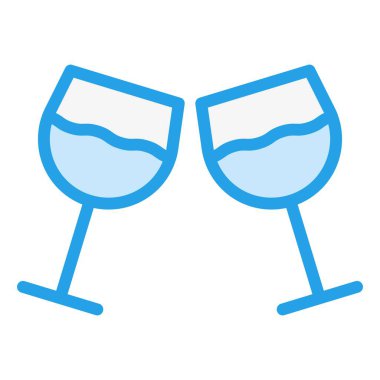 Şarap kadehi Vektör Simgesi Tasarım İllüstrasyonu