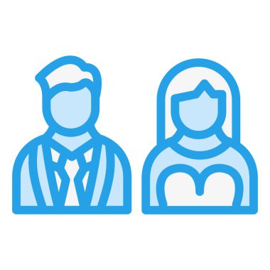 Çift Vektör Simgesi Tasarım İllüstrasyonu