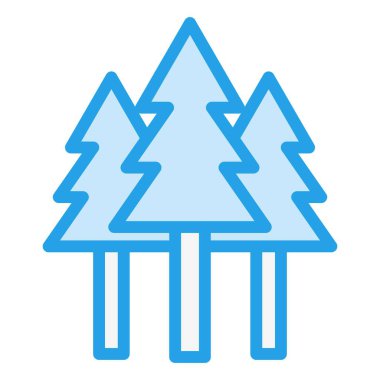 Orman Vektörü Simgesi Tasarım Çizimi