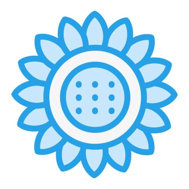 Güneş Çiçeği Vektör Simgesi Tasarım Çizimi