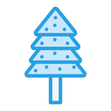 Çam Ağacı Vektör Simgesi Tasarım Çizimi