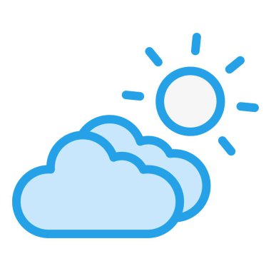 Bulutlu Vektör Simgesi Tasarım İllüstrasyonu