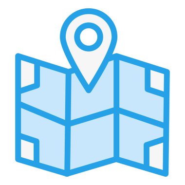 Harita Vektörü Simgesi Tasarım İllüstrasyonu