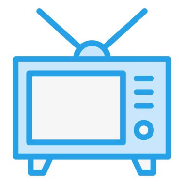 Televizyon Vektörü Simgesi Tasarım İllüstrasyonu