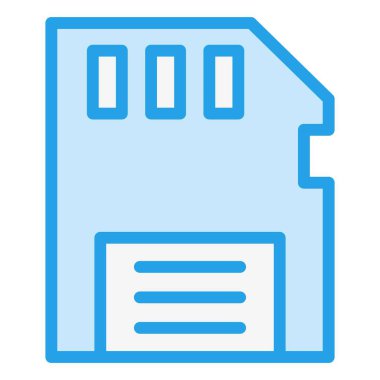 Bellek Kartı Vektör Simgesi Tasarım İllüstrasyonu