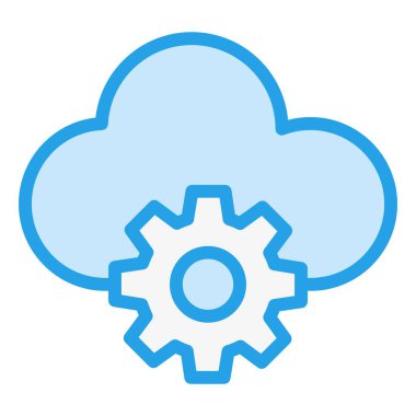 Bulut Hesaplama Vektörü Simgesi Tasarım İllüstrasyonu