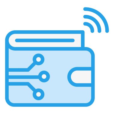 Dijital Cüzdan Vektörü Simgesi Tasarım İllüstrasyonu