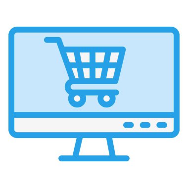 Çevrimiçi alışveriş vektörü Simge Tasarım İllüstrasyonu