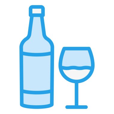 Şarap şişesi Vektör Simgesi Tasarım İllüstrasyonu