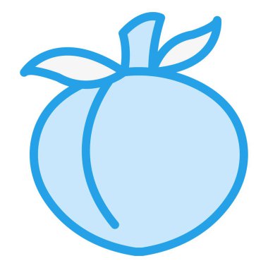 Şeftali Vektörü Simgesi Tasarım İllüstrasyonu