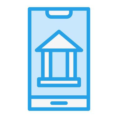 Mobil Bankacılık Vektör Simgesi Tasarım İllüstrasyonu