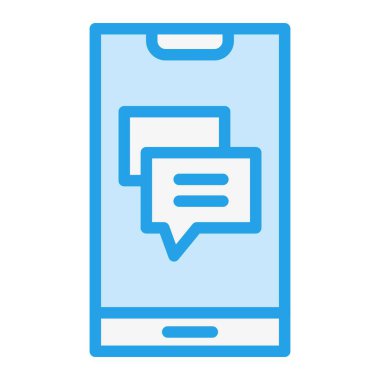 Sohbet Vektörü Simgesi Tasarım İllüstrasyonu