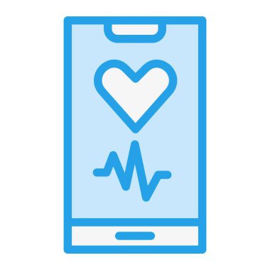 Kalp Hızı Vektör Simgesi Tasarım Çizimi