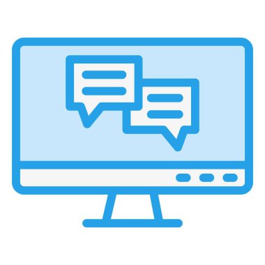 Çevrimiçi sohbet Vektör Simgesi Tasarım İllüstrasyonu