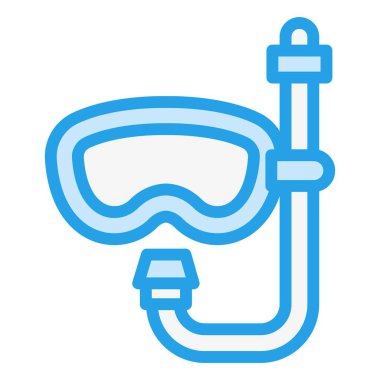 Tüplü dalış Vektör Simgesi Tasarım İllüstrasyonu