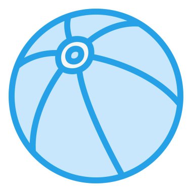 Plaj Topu Vektör Simgesi Tasarım Çizimi