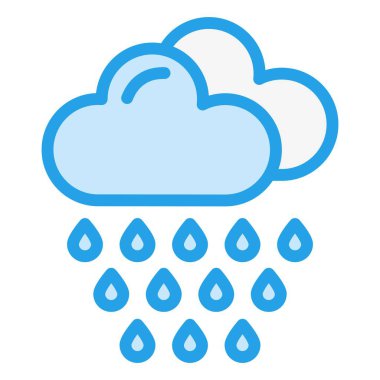 Yağmur Vektörü Simgesi Tasarım Çizimi