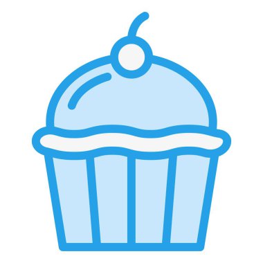 Cupcake Vektör Simgesi Tasarım İllüstrasyonu
