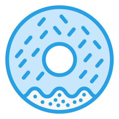 Donut Vektör Simgesi Tasarım Çizimi