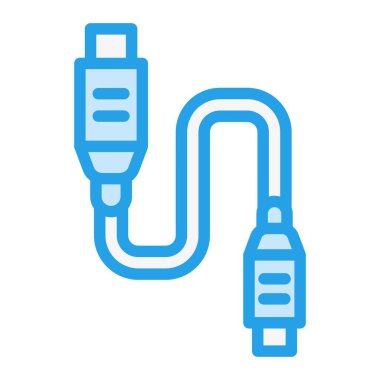 Kablo Vektörü Simgesi Tasarım İllüstrasyonu