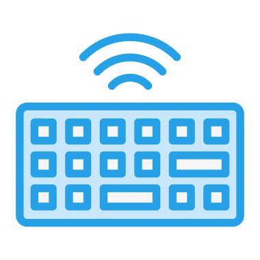 Kablosuz Klavye Vektör Simgesi Tasarım İllüstrasyonu