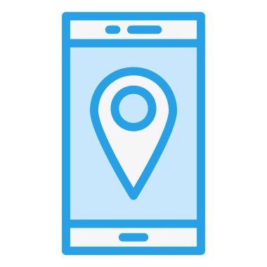 Taşınabilir konum Vektör Simgesi Tasarım İllüstrasyonu