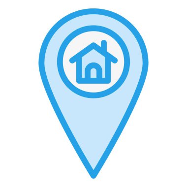 Ev Konumu Vektör Simgesi Tasarım İllüstrasyonu