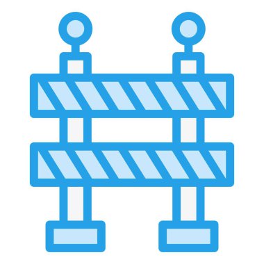 Yol Bariyeri Vektör Simgesi Tasarımı Çizimi