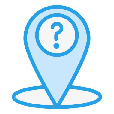 Konum Sorusu Vektör Simgesi Tasarım İllüstrasyonu