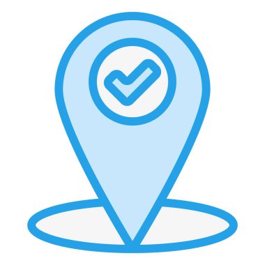 Konum Denetimi Vektör Simgesi Tasarım İllüstrasyonu