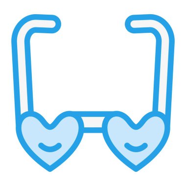 Gözlük Vektörü Simgesi Tasarım Çizimi