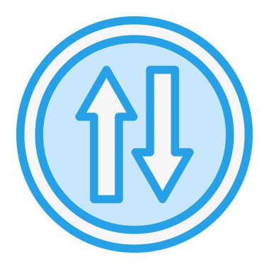 İki Yönlü Vektör Simgesi Tasarım İllüstrasyonu